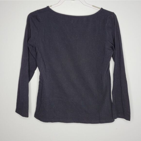 COLINE black t-shirt triple burst long sleeve tee shirt L - Picture 3 of 8